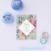 予算に優しい 紫 オレンジ 花の結婚式の招待状 チラシ (シングル)