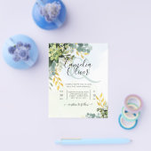 予算に優しい 緑の王様 ユーカリの葉 ウェディング チラシ (シングル)