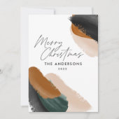 予算に優しい 緑の テラコッタ 現代の ミニマル 水彩 シーズンカード (正面)