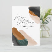 予算に優しい 緑の テラコッタ 現代の ミニマル 水彩 シーズンカード (スタンド正面)