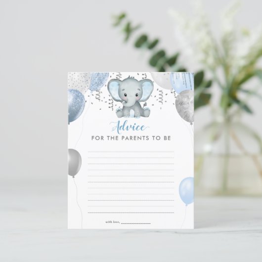 予算に優しい 象の赤ちゃんアドバイス 新しい親へのベビーシャワー (スタンド正面)