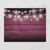 予算に優しい 赤い ラスティック ライト フォト ウェディング 招待状 (裏面)