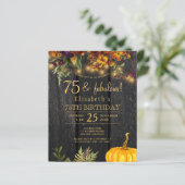 「予算に優しい rustic 秋の 75 歳の誕生日パーティー招待状」 (スタンド正面)