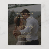 予算に優しいQRコード写真オーバーレイ結婚式招待状 チラシ (正面)