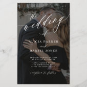 予算に優しいQRコード2枚のモダンな結婚式招待状 チラシ (正面)