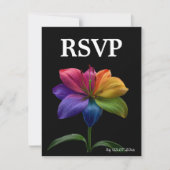 🌈 予算に優しいRSVP テクニカラーラブ 出欠カード (正面)