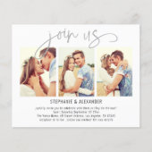 予算に参加する3つの写真スクリプト結婚式の招待 (正面)