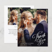 予算に合わせたスクリプト写真付き結婚式のお礼カード (正面/裏面)