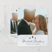 予算に合わせた結婚クリスマスフォトホリデーカード (正面/裏面)