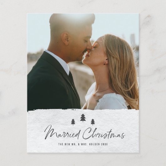 予算に合わせた結婚クリスマスフォトホリデーカード (正面)