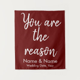 予算に関する披露宴のカスタムウェディング背景 タペストリー