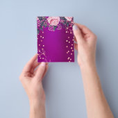 予算のかわいらしガーリーイベントまたはビジネステンプレート チラシ (手)