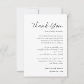 予算のエレガントな結婚式サンキューカード サンキューカード (正面)