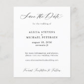 予算のエレガントスクリプト写真の結婚式の日付を保存 チラシ (裏面)