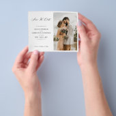 予算のエレガントスクリプト写真の結婚式の日付を保存 チラシ (手)