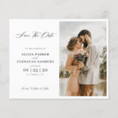 予算のエレガントスクリプト写真の結婚式の日付を保存 チラシ (正面)