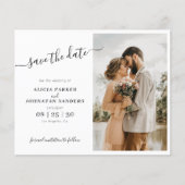予算のエレガントスクリプト写真の結婚式の日付を保存 チラシ (正面)
