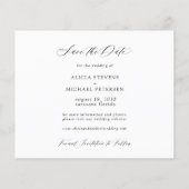 予算のエレガントスクリプト写真の結婚式の日付を保存 チラシ (裏面)