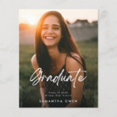 予算のカスタマイズ可能な卒業発表の写真 チラシ (正面)