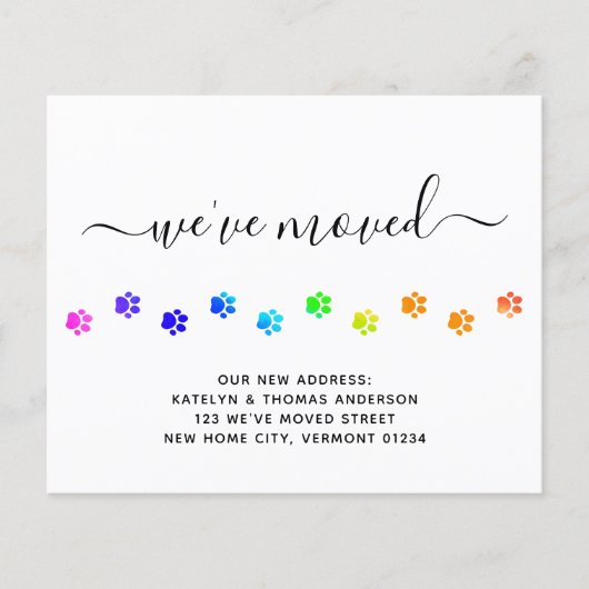 予算のカラフル前足の印刷の移動アナウンス (正面)