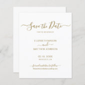 予算のシンプルエレガントスクリプト日付フライヤーの保存 (正面/裏面)