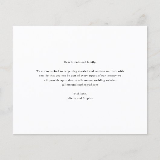 予算のシンプルスクリプト写真の結婚式の日付を保存 (裏面)