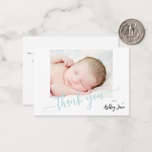 予算のスクリプト写真の少年の赤ちゃん感謝していシャワーあなた ノートカード (正面/裏面インサイチュ)