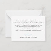 予算のスクリプト写真の少年の赤ちゃん感謝していシャワーあなた ノートカード (裏面)