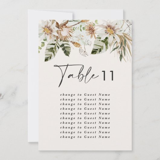 予算のトロピカルエレガントな結婚式のテーブルのシーティングプラン (正面)