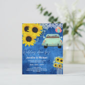 予算のドライブバイ結婚式の招待 – 漫画のカップル (スタンド正面)