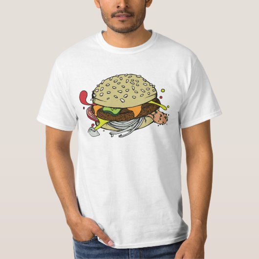 予算のハンバーガーのワイシャツ Tシャツ (正面)