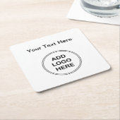 予算のフレンドリーなロゴの飲み物用コースター スクエアペーパーコースター (アングル)