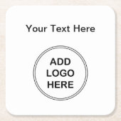 予算のフレンドリーなロゴの飲み物用コースター スクエアペーパーコースター (正面)