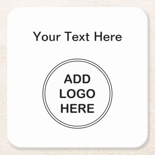 予算のフレンドリーなロゴの飲み物用コースター スクエアペーパーコースター (正面)