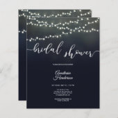 予算のブライダルシャワー招待状。招待状 (正面/裏面)