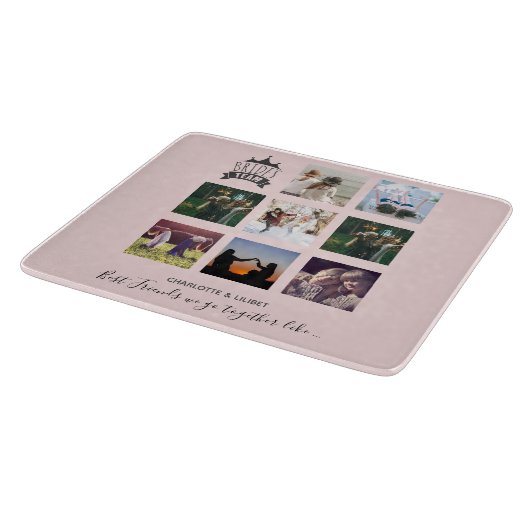 予算のブライドメイドギフト写真コラージュ引用文BFF カッティングボード (角)
