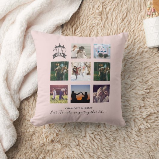 予算のブライドメイドギフト写真コラージュ引用文BFF クッション (ブランケット)
