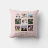 予算のブライドメイドギフト写真コラージュ引用文BFF クッション (正面)