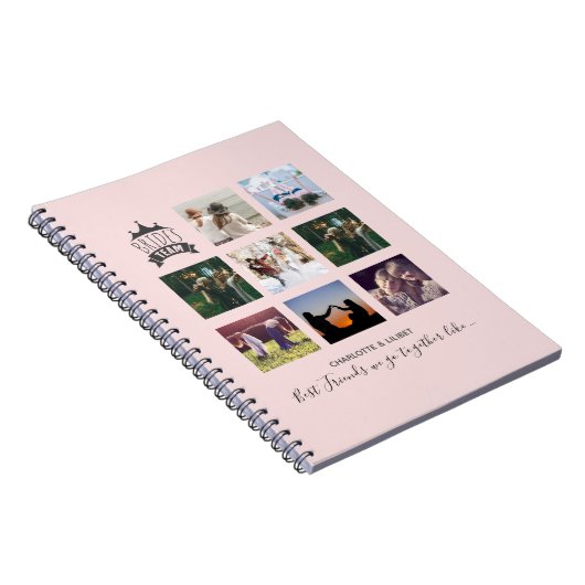 予算のブライドメイドギフト写真コラージュ引用文BFF ノートブック (右側)