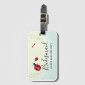 予算のブライドメイドブライダルパーティギフトLADYBUG ラゲッジタグ (正面縦)