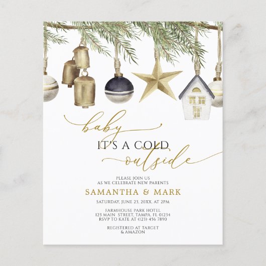 予算のベビーそれは冷たい屋外シャワー招待状である (正面)
