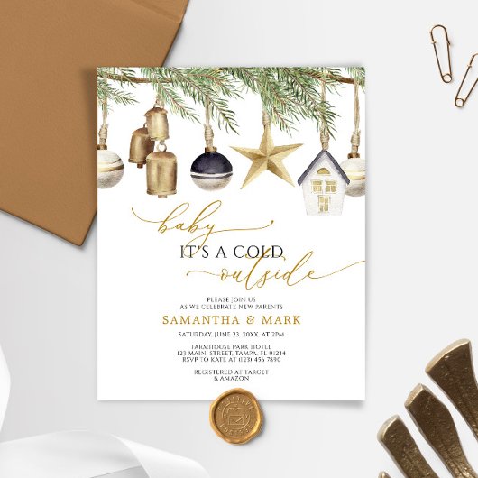 予算のベビーそれは冷たい屋外シャワー招待状である