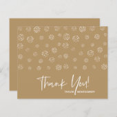 予算のホワイトスクリプト金ゴールドサンキューカード (正面/裏面)