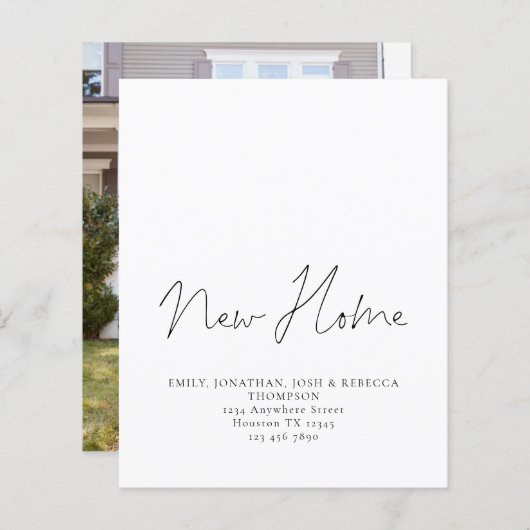 予算のミニマリストスクリプトの新しいホームアドレス (正面/裏面)