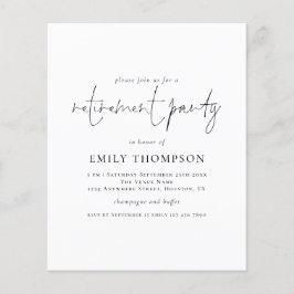 予算のミニマリストスクリプトの除・売却パーティー招待状