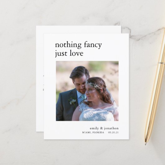 予算のミニマルな駆け落ち写真発表 (正面/裏面インサイチュ)