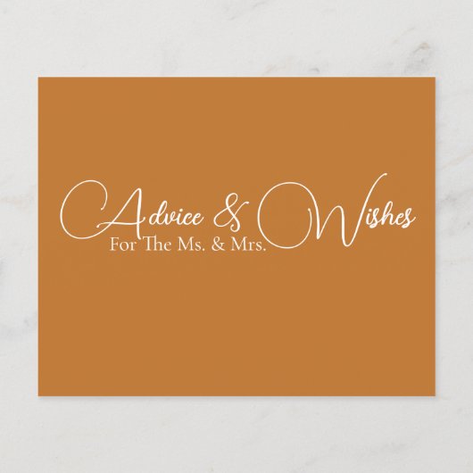 予算のミニマルアドバイス結婚ウィッシュカード (裏面)