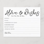 予算のミニマルアドバイス結婚ウィッシュカード (正面)