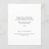 予算のミニマルモダンリストの休日の写真カード (裏面)