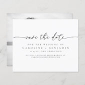 予算のミニマル結婚リストフォト救の日付 (正面/裏面)